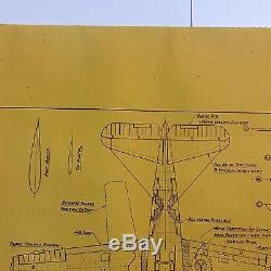 WWII 1944 U. S. Army Air Corps Republic P-47 Thunderbolt Blueprint WW2 Relic