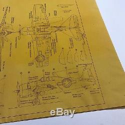 WWII 1944 U. S. Army Air Corps Republic P-47 Thunderbolt Blueprint WW2 Relic