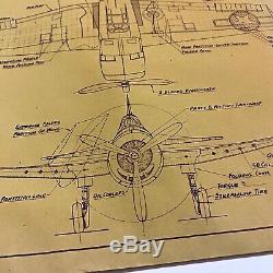 WWII 1944 U. S. Army Air Corps Republic P-47 Thunderbolt Blueprint WW2 Relic