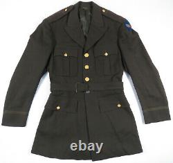 WWII 1945 US Army Air Force Officers Dress Green Military Uniform Mens Jacket S