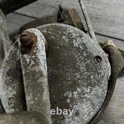 WWII 2 Hand Crank Air Raid Siren Alarm + Cover Federal Electric Military Army