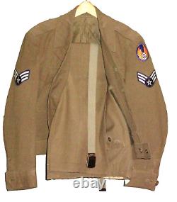WWII 2 USAAF Uniform US Army Air Force Ike Jacket 36R withPants 32 & Belt