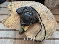 WWII 2 US Army Air Force Type A-11 Leather Flight Helmet Medium Receiver