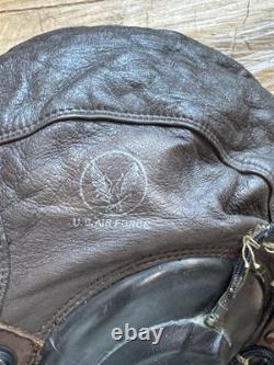 WWII 2 US Army Air Force Type A-11 Leather Flight Helmet Medium Receiver