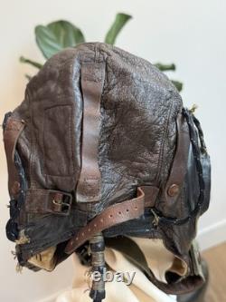 WWII 2 US Army Air Force Type A-11 Leather Flight Helmet Medium Receiver