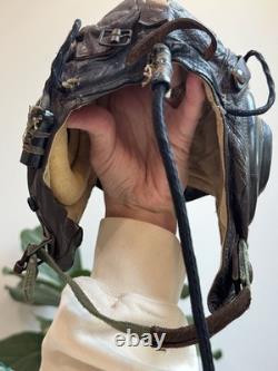 WWII 2 US Army Air Force Type A-11 Leather Flight Helmet Medium Receiver