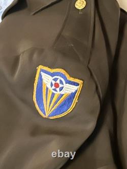 WWII 4th Army Air Force Officer Uniform 4-Pocket Tunic Dated 1944 36 R