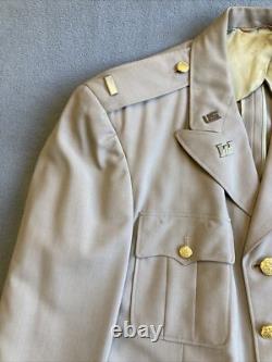 WWII 9th Army Air Corps of Engineers Officer Jacket Tropical Khaki Essayons 38R