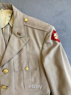 WWII 9th Army Air Corps of Engineers Officer Jacket Tropical Khaki Essayons 38R