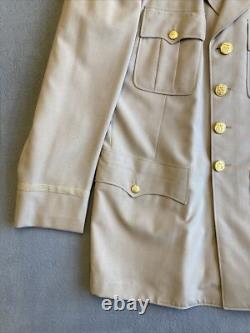 WWII 9th Army Air Corps of Engineers Officer Jacket Tropical Khaki Essayons 38R