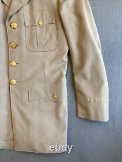 WWII 9th Army Air Corps of Engineers Officer Jacket Tropical Khaki Essayons 38R