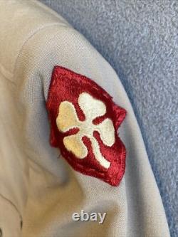 WWII 9th Army Air Corps of Engineers Officer Jacket Tropical Khaki Essayons 38R