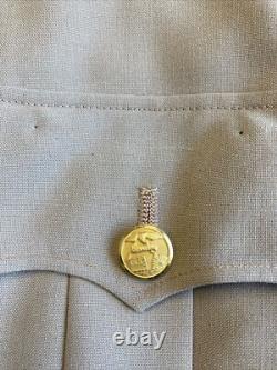 WWII 9th Army Air Corps of Engineers Officer Jacket Tropical Khaki Essayons 38R