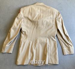 WWII 9th Army Air Corps of Engineers Officer Jacket Tropical Khaki Essayons 38R