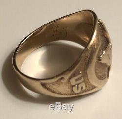 WWII Antique Yellow Gold United States Army Air Corps Pilot Ring Gothic 10k