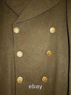 WWII Army Air Corp With CBI China Burma India Patch Theater Made Wool Over Coat
