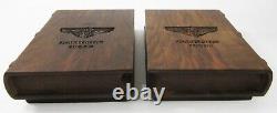 WWII Army Air Corps Flight Surgeon Wings Teak Wood Bookends Trench Art CBI 1945