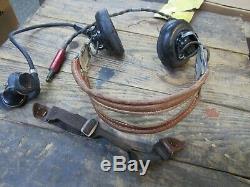 WWII Army Air Corps HS-33 Headset and Throat Mic set 100% originals