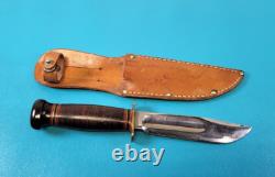 WWII Army Air Corps Marble's AAC Combat Knife + Scabbard 2nd Var Brown Pommel