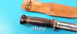 WWII Army Air Corps Marble's AAC Combat Knife + Scabbard 2nd Var Brown Pommel