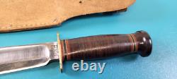 WWII Army Air Corps Marble's AAC Combat Knife + Scabbard 2nd Var Brown Pommel