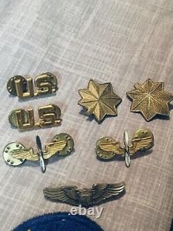 WWII Army Air Corps Medals Set Wrap DFC Slot Sterling Wings Patches withCase