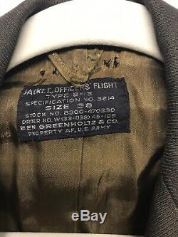 WWII Army Air Corps Officers Flight Jacket B-13 Rare! Excellent Size 38