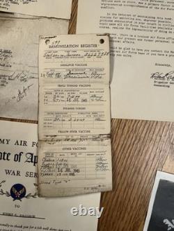 WWII Army Air Corps Paper Grouping with ribbons and Pin Italy Vet from Ohio