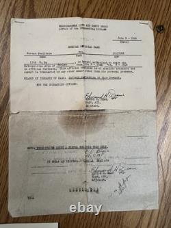 WWII Army Air Corps Paper Grouping with ribbons and Pin Italy Vet from Ohio
