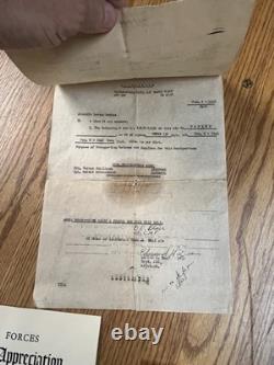WWII Army Air Corps Paper Grouping with ribbons and Pin Italy Vet from Ohio