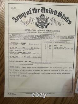 WWII Army Air Corps Paper Grouping with ribbons and Pin Italy Vet from Ohio