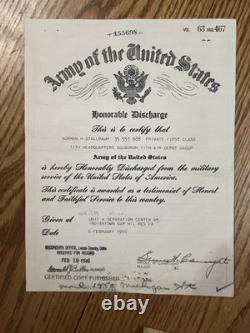 WWII Army Air Corps Paper Grouping with ribbons and Pin Italy Vet from Ohio