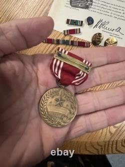 WWII Army Air Corps Paper Grouping with ribbons and Pin Italy Vet from Ohio