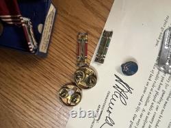 WWII Army Air Corps Paper Grouping with ribbons and Pin Italy Vet from Ohio