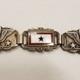 WWII Army Air Corps Sterling Silver Son In Service Nine Panel Link Bracelet