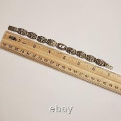 WWII Army Air Corps Sterling Silver Son In Service Nine Panel Link Bracelet