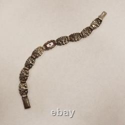 WWII Army Air Corps Sterling Silver Son In Service Nine Panel Link Bracelet