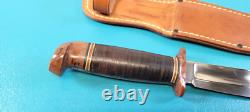 WWII Army Air Corps Western Commando Knife Baby Shark Bakelite + Scabbard AAC