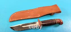 WWII Army Air Corps Western Commando Knife Baby Shark Bakelite + Scabbard AAC Z1
