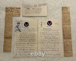WWII Army Air Forces Letter 1945 Keesler Field Envelope & Air Force Day Clipping