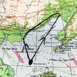 WWII August 1945 Army Air Force Bomber Bail Out Map Okinawa, lo-Shima, Japan