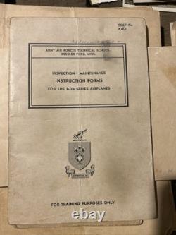 WWII B-24 Airplane Mechanics Course Manuals Lot 1942-43 Army Air Forces Keesler
