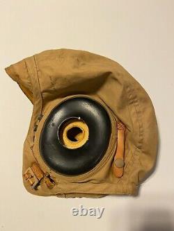 WWII Bates Shoe Co. Army Air Force Vintage Aviator Pilot Leather Cloth Skull Cap
