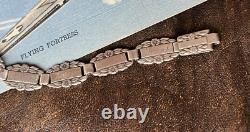 WWII Bracelet US Army Air Corp Sterling Forget Me Not Charm Bracelet 7