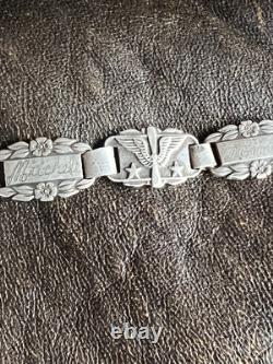 WWII Bracelet US Army Air Corp Sterling Forget Me Not Charm Bracelet 7