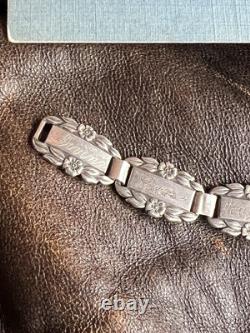 WWII Bracelet US Army Air Corp Sterling Forget Me Not Charm Bracelet 7