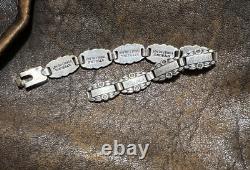 WWII Bracelet US Army Air Corp Sterling Forget Me Not Charm Bracelet 7