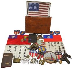 WWII China Burma India 10th AAF Army Air Force Blood Chit Patch Bullion Dog Tags