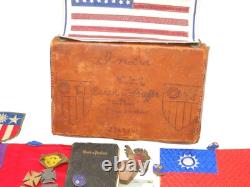 WWII China Burma India 10th AAF Army Air Force Blood Chit Patch Bullion Dog Tags