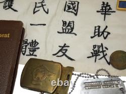 WWII China Burma India 10th AAF Army Air Force Blood Chit Patch Bullion Dog Tags WWII China Burma India 10th AAF Army Air Force Blood Chit Patch Bullion Dog Tags